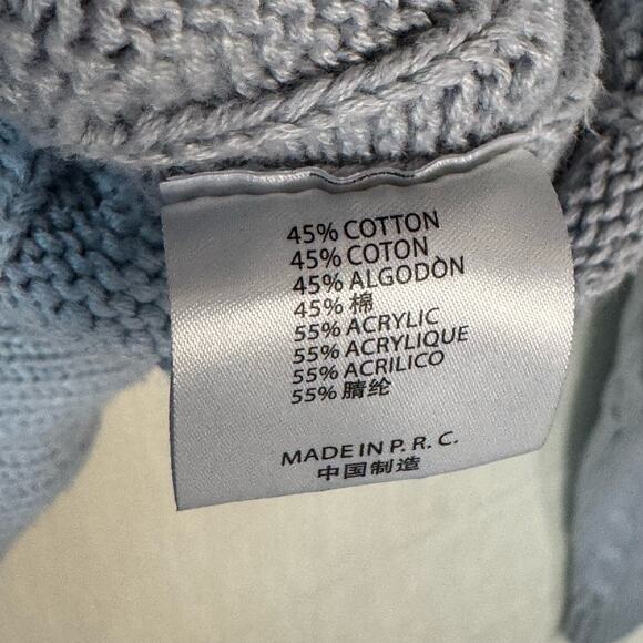 BRANDY MELVILLE V-neck Cable Knit Cardigan Lt Blue Size M Preppy Capsule Classic - Picture 7 of 11